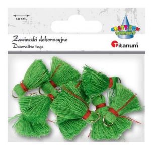 Zawieszki frędzle Titanum Zielone, 10szt
